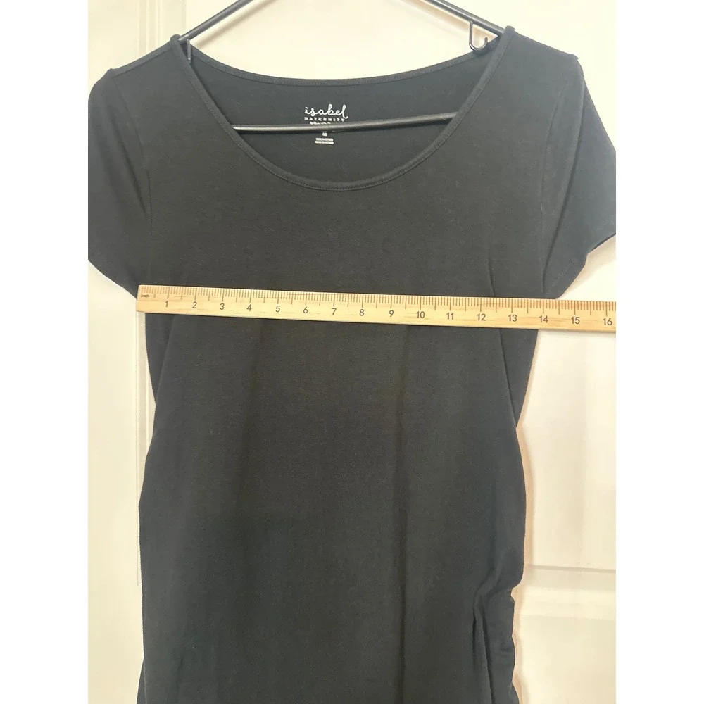 Isabel Maternity Ingrid & Isabel Black Ruched Bodycon Dress Short Sleeve Size M